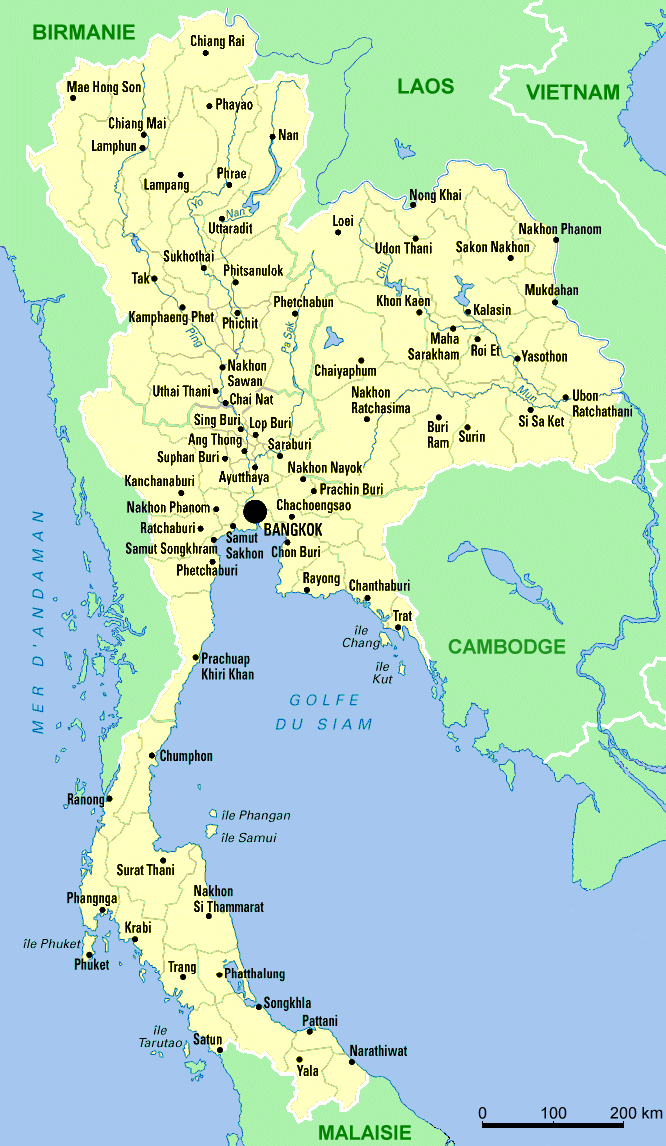 Carte de Thaïlande